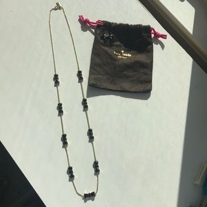 Kate Spade Black/ Gold Bow Necklace w/ Earrings